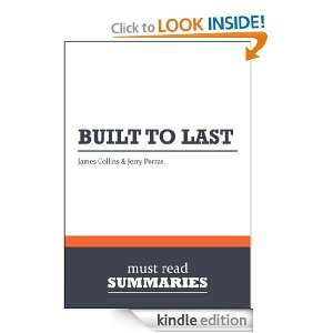 Summary Built to Last   James Collins and Jerry Porras Must Read 