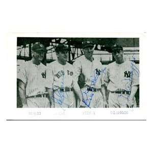  Joe DiMaggio, Joe Cronin & Bill Dickey Autographed 