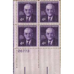 1960 JOHN FOSTER DULLES ~ SECRETARY OF STATE #1172 Plate Block of 4 x 