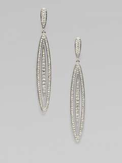 Adriana Orsini   Pavé Crystal Accented Stretched Oval Drop Earrings