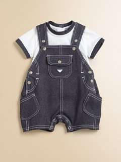 Armani Junior   Infants Denim Shortall & Bodysuit Set    