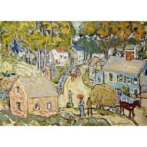 New England Village by Maurice Brazil Prendergast 30.00X21.38. Art 