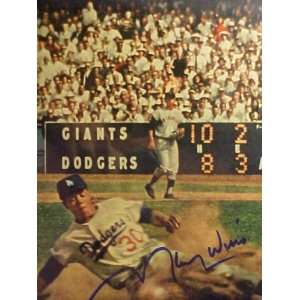 Maury Wills Los Angeles Dodgers Autographed 11 x 14 Professionally 