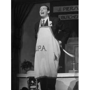  Comedian Milton Berle Dressed in Apron as He Does a Comedy 