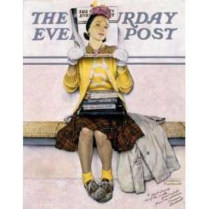 Norman Rockwell 23W by 30H  Cover Girl CANVAS Edge #2 1 1/4 