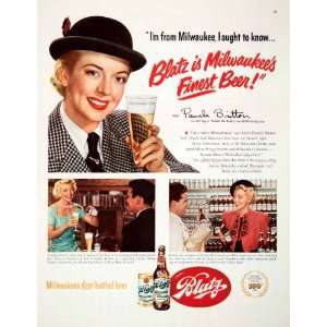  1951 Ad Blatz Beer Milwaukee Wisconsin Pamela Britton 