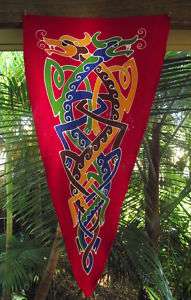 FLAG Pennant Medieval Celtic Knot Dragon Heraldry  