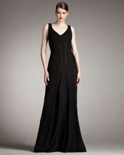 Neckline Silk Gown  