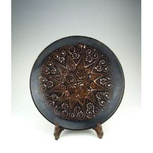 One Jizhou Ware Black Glaze Porcelain Plate, Chinese Antique Porcelain 