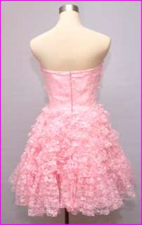 NWT Betsey Johnson Evening Pink Star Strapless Dress Size 2 #AU  