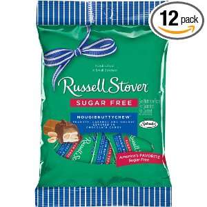 Russell Stover Sugar Free Nougie Nutty Chew, 3 Ounce (Pack of 12)