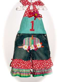DDBD Boutique HAPPY BIRTHDAY Overalls Pageant Baby 1st  