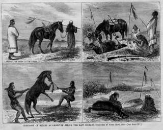 KAW INDIANS BURIAL, DIGGING GRAVE LEADING PONY TO GRAVE  