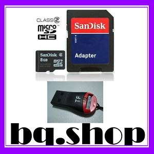 SanDisk 8GB MicroSD T Flash Memory Card + USB ADAPTER  