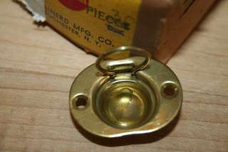   DOOR Box Trunk DRAWER Flush Ring PULLS MISSION HANDLE BRASS NOS  