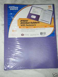 100 Paper Pocket Folders with Fasteners Letter Size  