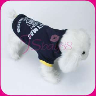 PET Little Dog Doggie Warm COAT JACKET CLOTHES Black M  