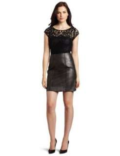  Frock by Tracy Reese Womens Morgan Faux Leather and Lace 