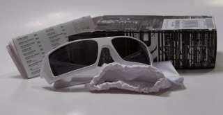 Oakley Gascan Polished White Black Iridium Sunglasses New in Box 