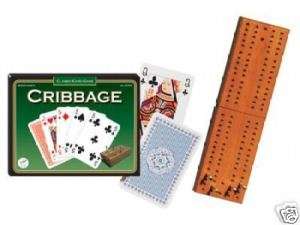 CRIBBAGE NEW BOXED GIFT SET   CARDS WOODEN CRIBB BOARD  