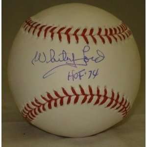 Whitey Ford Autographed Ball   HOF 74 JSA W150936   Autographed 