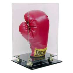 ALL NEW SINGLE BOXING GLOVE DISPLAY CASE w GOLD RISERS  