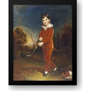  Young Boy In A Red Suit, Holding A Bow A 25x28 Framed Art 