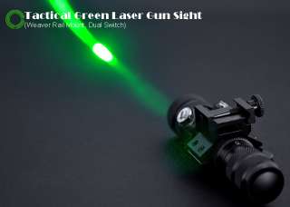   Tactical Green Laser Rifle Gun Sight for (Weaver Rail Mnt, Dual Sw