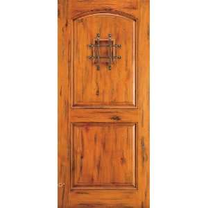 SW 76 30x96 Knotty Alder Arched 2 Panel Entry Door with Speakeasy