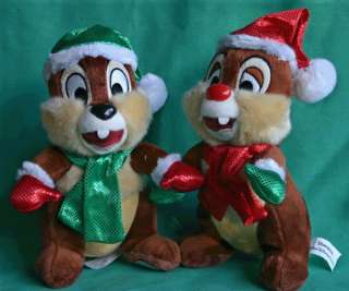 DISNEY 2009 CHIP & DALE SANTA PLUSH COLLECTIBLE TOYS NEW HOLIDAY CHIP 