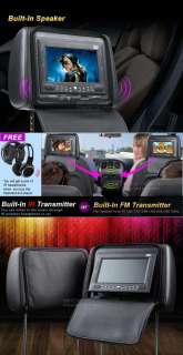   inch DIGITAL Car Headrest DVD Black Eonon C1033 Headphone  