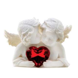   Love Kissing with Red Crystal Heart Figurine Statue Valentine  