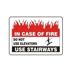 IN CASE OF FIRE DO NOT USE ELEVATORS USE STAIRWAYS (W/GRAPHIC) Sign 