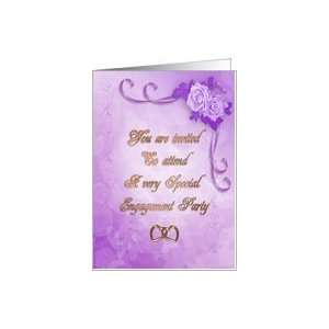  Engagement party invitation Lavender roses Card Health 