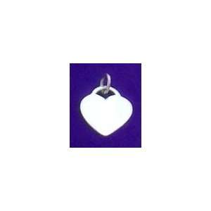  Engraveable Sterling Silver Heart Charm Pendant, 3/4 inch 