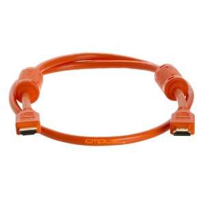  28AWG HDMI Cable with Ferrite Cores Orange 3ft 