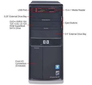 HP Pavilion Elite HPE 112Y AMD Phenom II X4 2.8GHz 8GB 1TB BLU RAY PC 