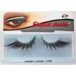    Elegant Lashes D330 (Long Black Rhinestone False Eyelashes) Beauty