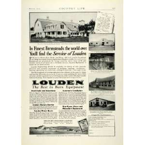 1929 Ad Louden Farm Machinery Agriculture Dairy Barns Equipment W. C 