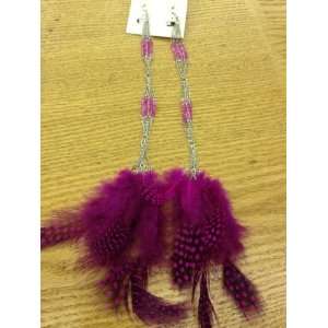  New Fashion long Purple Feather Hook Earring Go Over Your 