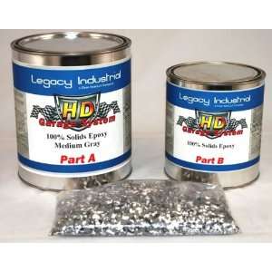   HD 100% Solids Epoxy & Flakes, 300 sq ft Med. Gray