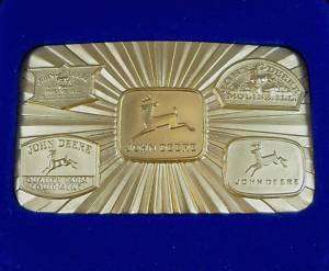 1987 John Deere Gold Series Buckle JD 150th Trademarks  