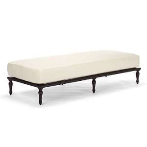  British Colonial Double Ottoman with Cushion   Arch Brown 