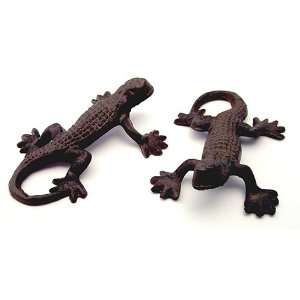  Cast Iron Rust Gecko Lizards   Set of 4