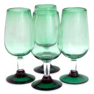  Water glasses, Green Field (set of 4)