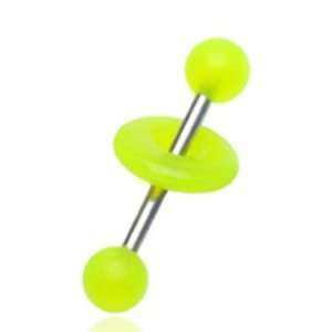  Tongue Ring Piercing Barbell with Green Glow in the Dark 