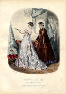 1867 La Mode Illustrée FASHION HC ENGRAVING   Dresses No. 13  