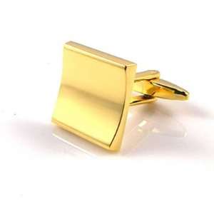  Gold Square Engraved Cufflinks Jewelry