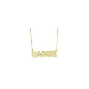 ZALES Personalized Textured Block Name Necklace in 14K Gold Plated 