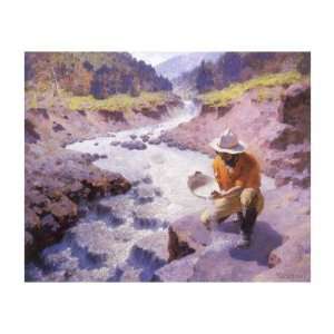  Panning Gold, Wyoming, 1949 Giclee Poster Print